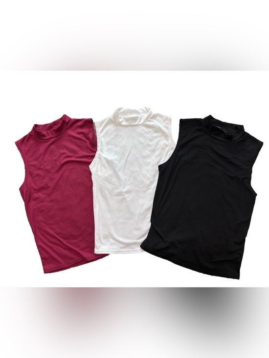 Brit & Bri Tops - Brite & Bri Mock Neck Sleeveless Tank Top Bundle - red/ (NWT), white, black